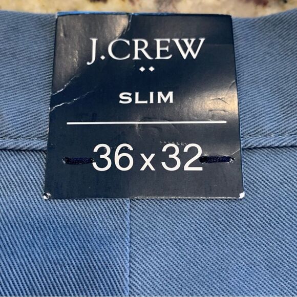 J Crew Factory Chinos Cornflower Blue Slim Size 36x32 - Picture 5 of 11